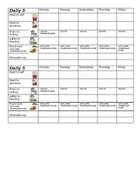 Daily 5 Weekly Desk Check Off Chart By Bubbles N Bitsy Tpt