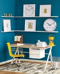 Modern Office Space With Blue Walls And Yellow Accents Jpg 317 391 Modern Office Space Yellow Office Chair Office Wall Colors