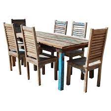 Reclaimed wood gilkey 39'' dining table. Appalachian 7 Piece Reclaimed Wood Furniture Dining Table Chair Set