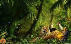 Freehddesktopwallpaper Jungle Wallpaper Digital Portrait Animal Wallpaper