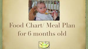 6 Month Baby Food Chart Meal Plan For 6 Months Old