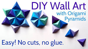 This wall art is perfect for a nursery, childs room, or playroom. Diy Paper Wall Art With Origami Pyramid Pixels Easy Tutorial And Decorating Ideas Youtube