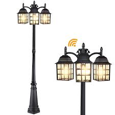 Check spelling or type a new query. Dusk To Dawn Sensor Outdoor Lamp Post Lights Street Light With Triple Head Waterproof Pole Lights Matte Black Light Fixtures Lantern Lamp Outside Lighting For Driveway Backyard Patio Garden Amazon Com