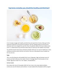It's best to give them a break and try natural homemade recipes instead. Top Home Remedies You Should For Healthy And Thick Hair Blog By Haris Maffia Issuu