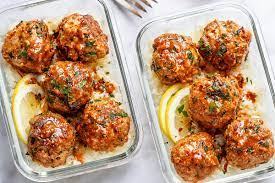 Meatballs are a popular addition to pasta, but they can taste great on their own. Garlic Butter Chicken Meatballs Meal Prep Recipe With Cauliflower Rice Chicken Meal Prep Recipe Eatwell101