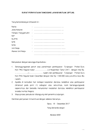 Contoh Surat Pernyataan Tanggungjawab Mutlak Sptjm Contoh Seputar Surat