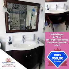 Eventuali modifiche a quantità o dimensioni degli articoli sono effettuabili su richiesta. Mobile Bagno Bellissimo Mobile Bagno Da 90 Cm Con Lavabo In Ceramica Completo Di Specchio E Luci Questo E Tanti Altri Modelli Vi Aspettano Presso Il Nostro Show Room A Lucera In Via