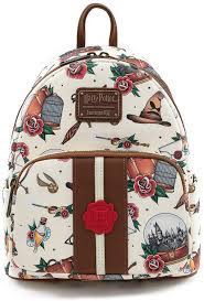 Amazon Com Loungefly Harry Potter Tattoo Art Cream Color Womens Double Strap Shoulder Bag Purse Harry Potter Backpack Harry Potter Bag Loungefly Harry Potter