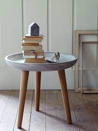 Concrete Topped Side Table New Concrete Furniture Concrete Decor Concrete Crafts