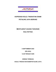 Tingkatan 6 merupakan salah satu pilihan bagi lepasan sijil pelajaran malaysia (spm) selain memasuki matrikulasi, politeknik, kolej komuniti kemasukan ke tingkatan 6 tidak melalui proses permohonan sebaliknya calon lepasan spm yang layak dan memenuhi syarat ke tingkatan 6 akan. Agm Koperasi 2020 Flip Ebook Pages 1 28 Anyflip Anyflip