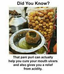 Did You Know That Pani Puri Can Actually Help You Cure Your Mouth Ulcers And Also Gives You A Relief From Acidity Meme On Ballmemes Com