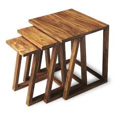 Mistana Bret 3 Piece Nesting Tables Wood Nesting Tables Nesting Tables Living Table