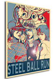 Instabuy Propaganda JoJo Steel Ball Run Characters Poster A3 42X30 :  Amazon.co.uk: Home & Kitchen