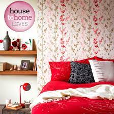 A dandelion design with a bold purple background. Floral Wallpaper From B Q Wallpapers Bedroom Decorating Ideas Ideal Home