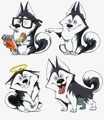 Cartoon Husky Red Dogs Dog Sketch Cartoon Dog Drawing Dog Drawing