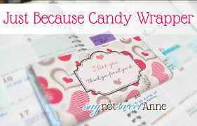 The full size candy bar wrappers fit a standard 1.55 oz hershey bar. Just Because Candy Free Printable Sweet Anne Designs