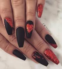 Black And Red Acrylic Nail Ideas 45 Stylish Red And Black Nail Designs You Ll Love Be Modish Black Nail Designs Red Ombre Nails Red Nail Designs