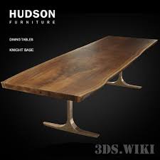 Larger end table with tempered glass insert. Dining Table By Hudson Furniture Download 3d Model 3ds Wiki
