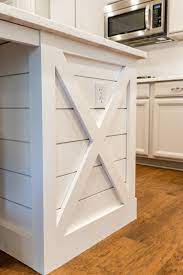 Island Trimmed Out With Shiplap Quartz Countertop Shiplap Kitchen Diy Kitchen Renovation Farmhouse Kitchen Island
