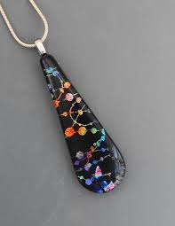 Black Patterned Dichroic Glass Pendant Glass Teardrop Pendant Fused Glass Jewe Fused Glass Jewelry Dichroic Fused Glass Pendants Fused Glass Jewelry Dichroic