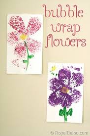 Bubble Wrap Flowers Royal Baloo Flower Crafts Spring Flower Crafts Preschool Crafts