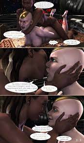 2girls 3d arm around neck bald bdsm blue eyes bound wrists choke  hold comic dark-skinned female dark skin defeated dildo domination english  english text female female only goddess humiliation