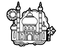 Printable taj mahal coloring sheet. Taj Mahal Coloring Page Coloringcrew Com