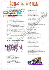 Going to the run (golden earring) — furious zoo. Song By Golden Earring Esl Worksheet By Elyadiva