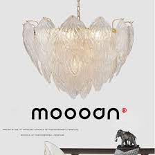 Metal, glass number of bulbs: Modern Gold Color Big Leaves Shell Hand Blown Glass Chandelier China Chandelier Lamp Chandelier Light Made In China Com