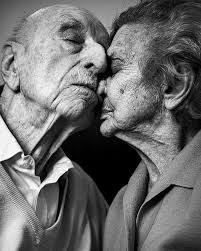 Portraits of Marisa and Marco. She is 101 years old, he is 102: their love  story has lasted for 80 years. imagining the first kiss we might give each  other once the