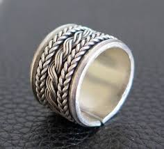 Black And Silver Ring Ladies Braided Dark Sterling Silver Wide Band Ring Women Or Men Cuff Etsy In 2020 Silver Wide Band Ring Band Rings Women Gold Chain Earrings