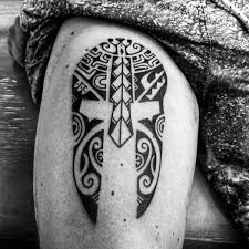Many different styles of tattoos have their roots in good old black and gray. 30 Tribal Thigh Tattoos For Men Manly Ink Ideas Thigh Tattoo Men Greek Tattoos Tattoos For Guys
