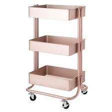 Free Shipping Buy Lexington Carts Rose Gold Rolling Cart 3 Tier 30 Inches At Walmart Com Gold Room Decor Rose Gold Room Decor Rolling Cart