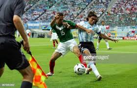 Juan Sorin Of Argentina And Jose Antonio Castro Of Mexico In Action During The Fifa World Cup Round Of Sixteen Match Between Argenti Argentina Mexico World Cup