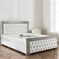 Check out our bedroom silver decor selection for the very best in unique or custom, handmade pieces from our shops. 4ft6 Double Glitter Bed Amp Glitz Crystal Mirrored Furniture Create Your Bedroom Single Bed Frame Bed Frame Bed Design