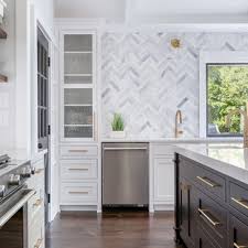 Granite counter is a fantastic mix for white cabinet. 75 Beautiful Gray Kitchen Backsplash Pictures Ideas Houzz