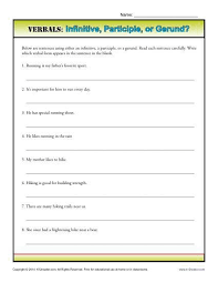 Verbals Infinitive Participle Or Gerund Verbal Worksheets Worksheets Printable Multiplication Worksheets Reading Worksheets