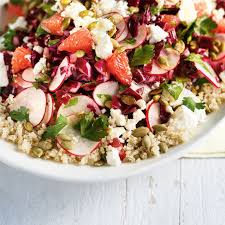 Salade Croquante Au Quinoa Chou Radis Et Feta Ricardo Recipe Cold Meals Healthy Kitchen Easy Healthy Recipes