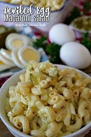 Deviled Egg Macaroni Salad Is A Creamy And Delicious Macaroni Salad Recipe Macaronisalad Pasta Side Macaroni Salad Macaroni Salad Recipe Egg Macaroni Salad