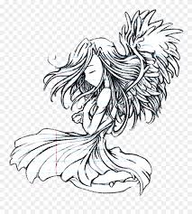 Vector image little angel outline can be used for personal and commercial. Transparent Angel Outline Png Beautiful Drawing Of An Angel Clipart 5532659 Pinclipart