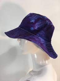 Purple Tie Dye Sun Hat Brim Hat Bucket Hat Etsy Purple Tie Dye Brim Hat Sun Hats