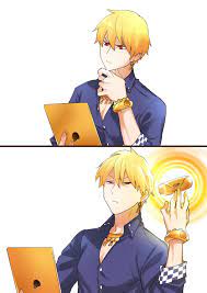 端末が逆さですよ賢王 ギルガメッシュ キャスター fate かわいい ギルガメッシュ
