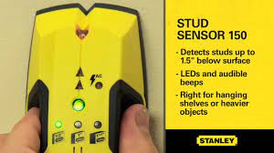 This ergonomically designed wood and metal stud finder with ac detection indicates what it is sensing below the surface with sequential leds and audible ac detection identifies live wires up to 2 deep. Stanley Stud Sensor 150 Youtube