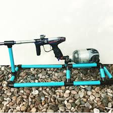 There are people who play a few times each year and rent all of the equipment they need from the paintball facility. Paintball Vice Paintball Marker Stand By Flavinsfiringstands On Easy Pvc Paintball Marker Stand Dimensions 11 5 In Paintball Marker Paintball Field Paintball