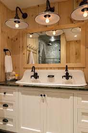 The look of the modern farmhouse bathroom can be from the white marble sink. Instead Of 2 Separate Sinks Here S One Vintage Sink With 2 Faucets You Share The Soap Dis Bathroom Farmhouse Style Farmhouse Bathroom Decor Bathrooms Remodel