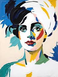 Groovy green retro art deco illustration with nancy in a bold green outfit 