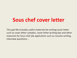 Sous Chef Cover Letter