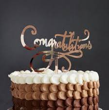 Acrylic Rose Gold Congratulations Cake Topper Australia