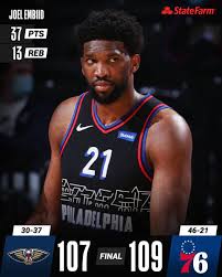 @tyresemaxey @thekidet david wingate charles barkley andrew toney it's the 15th such game by. Nba On Twitter Final Score Thread Joel Embiid 37 Pts 13 Reb And The Sixers Pick Up Their 7th Win In A Row Tobias Harris 17 Pts 3 3pm Seth