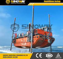 Amphibious Pontoon Working Platform Modular Swamp Buggy Drilling Rig with  Jack up Legs
